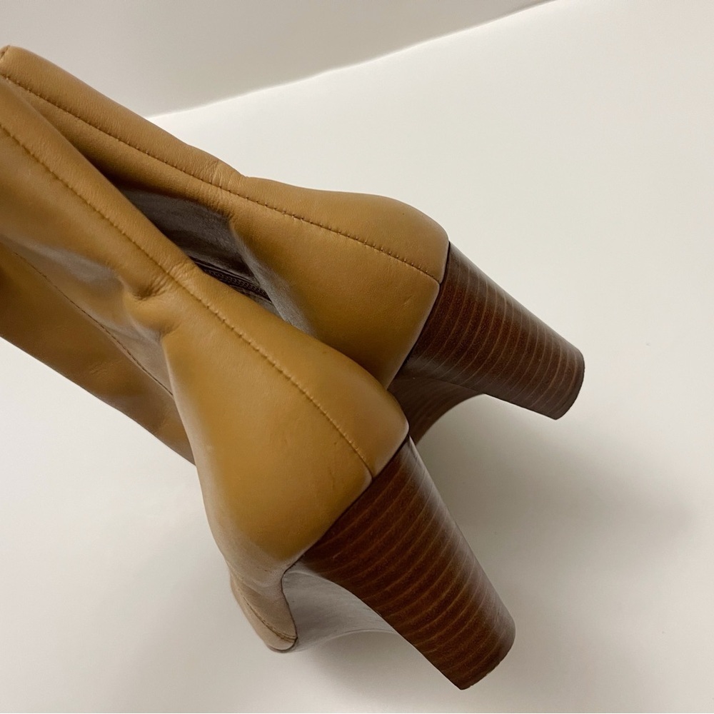 (sold)White Mountain Leather Wedge Heeled Boots Boho Chic Minimalist Casual Fall - Picture 7 of 14